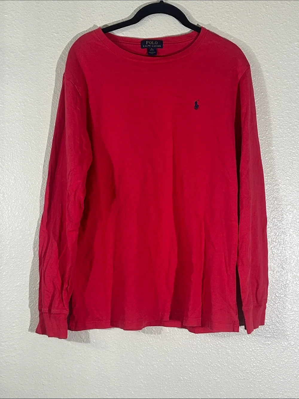 Polo by Ralph Lauren Red Long Sleeve Crewneck with Navy Pony